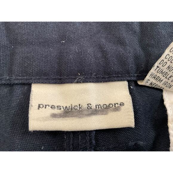 Preswick & Moore Men’s 36 Navy Blue Cargo Shorts Cotton Button Back Pockets New - Picture 3 of 12